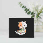 Ramen Cat Kitten Briefkaart (Staand voorkant)
