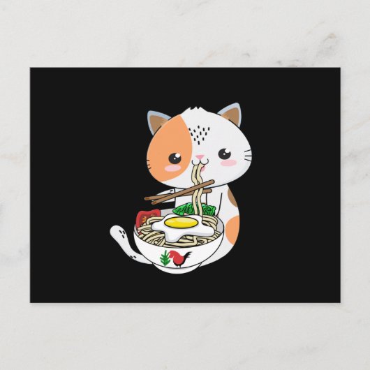 Ramen Cat Kitten Briefkaart (Voorkant)