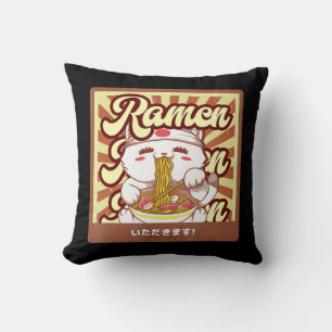 Ramen Cat Neko Anime Kawaii Japans Kat Lover T-shi Kussen