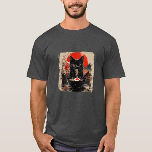 Ramen Cat, Noodle Cat T-shirt (Voorkant)
