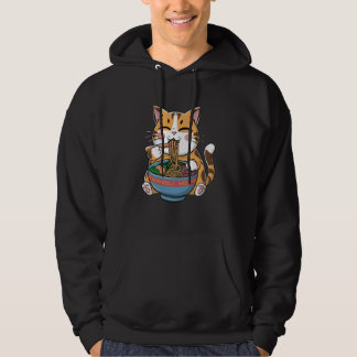 Ramen Cat Noodle Lover Kawaii Eating Ramen Funny C Hoodie