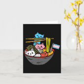 Ramen Cat Transgender LGBT Trans Pride Janpanese N Kaart (Gele Bloem)