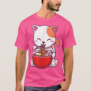 Ramen Cat Tshirt Kawaii Anime T-shirt Japanse nood