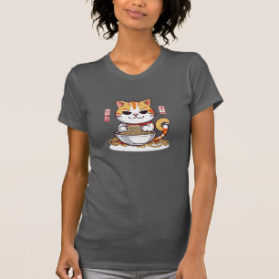 Ramen Chat Manger des nouilles Design T-shirt