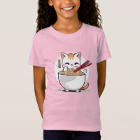 Ramen Chat Manger des nouilles Design T-shirt