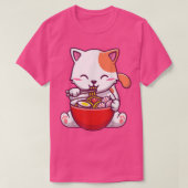 Ramen Chat Tshirt Kawaii Anime Tee Noodle japonais (Design devant)