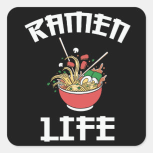 Ramen Club Team Losief ontwerp van Ramen Life Vierkante Sticker