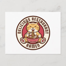 Ramen cute Cat Briefkaart