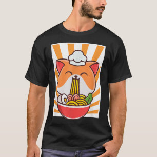 Ramen Cute Cat Kawaii Anime Japanse Food Lover Ne T-shirt