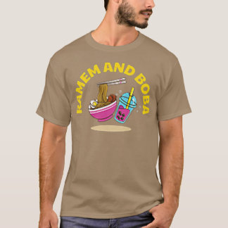 Ramen en Boba Food Bowl Asian Cuisine Noodles Ram T-shirt