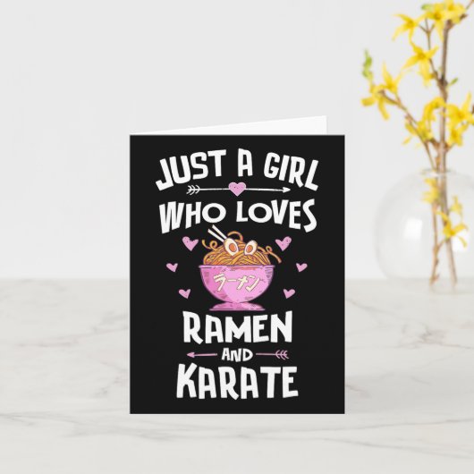 Ramen en Karate Gift Meisjes Vrouwen Kaart (Gele Bloem)