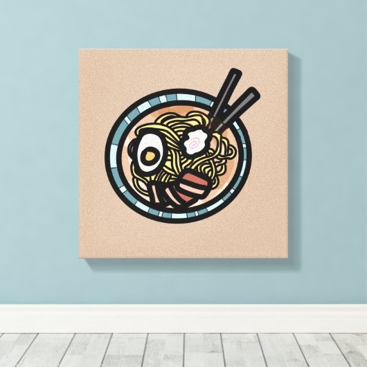 Ramen houdt van schattig Japans Canvas Afdruk (Insitu (Houten vloer))