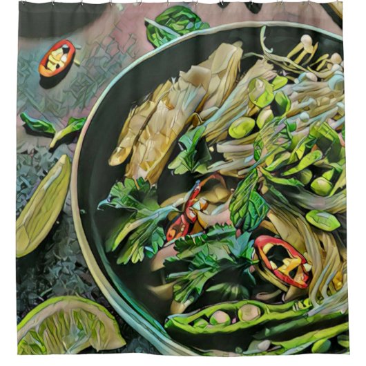 Ramen-illustraties Douchegordijn (Voorkant)