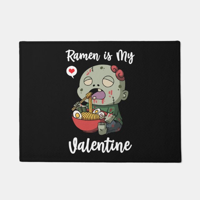 Ramen is mijn Valentijn zombie Valentijn dag Deurmat (Voorkant)