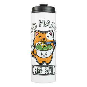 Ramen is Purrfect Cat Eating Bowl van Ramen Noedel Thermosbeker
