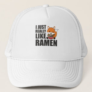 Ramen Japanner nodle Cute Fox Eats Ramen Trucker Pet