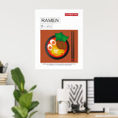 Ramen, Japans eten, Vector Style Wall Art Poster (Thuiskantoor)