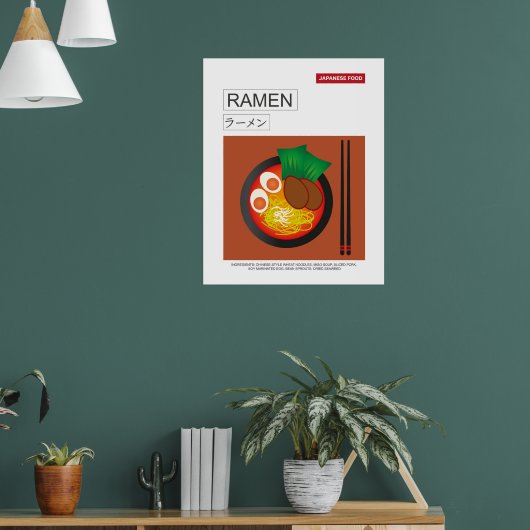 Ramen, Japans eten, Vector Style Wall Art Poster (Woonkamer 1)