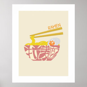 Ramen Japans Kanji/Hiragana Woordkunst Poster