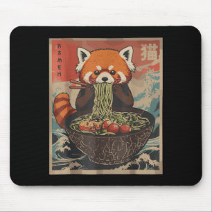 Ramen Japanse Grafische T-shirts Rode Panda Anime- Muismat