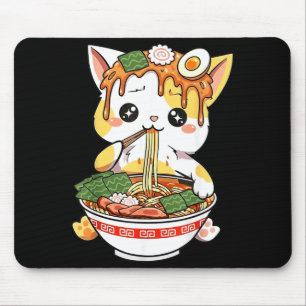 Ramen Kat Design Kawaii Stijl Grappige Japanse Ani Muismat