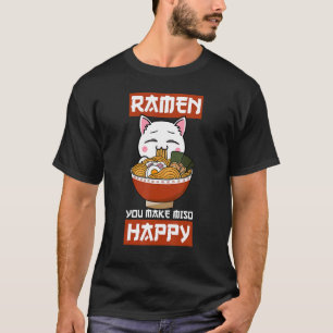 Ramen Kat Miso Soep Heet Noedel Kitten Miauw Japan T-shirt