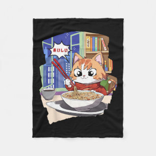 Ramen Kawaii Cat Anime Fleece Deken