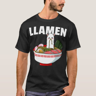 Ramen Llama Noodle Llamen Japanse Bowl Cup Miso T-shirt