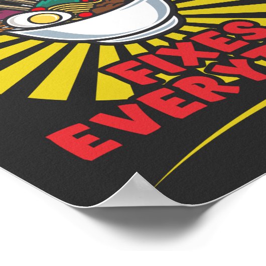 Ramen lost alles op - het grappige ontwerp van het poster (Hoek)