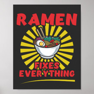 Ramen lost alles op - het grappige ontwerp van het poster