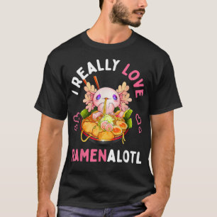 Ramen Lover Aolotl Kawaii Anime Noodles Teen Girls T-shirt