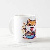 Ramen-Loving Cat Mug – Kawaii Food & Feline Art (Devant gauche)