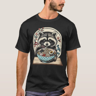 Ramen Manger Raccoon T-Shirt mignon Pied de page a