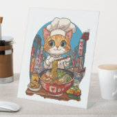 Ramen Neko � Grappige Kat Chef Anime Eten Reclamebord Met Voetstuk (Insitu)