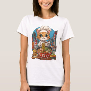 Ramen Neko � Grappige Kat Chef Anime Eten T-shirt