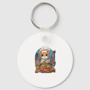Ramen Neko � Grappige Kat Chef Anime Voedsel Sleutelhanger