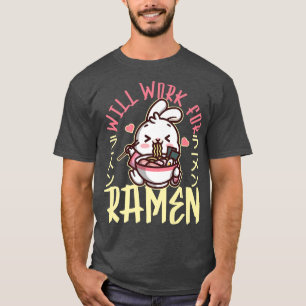 Ramen noodle Bowl houdt van Japanse Kawaii Bunny W T-shirt