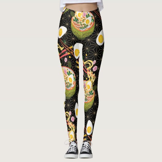 Ramen Noodle Bowl imprimé yoga leggings (Devant)
