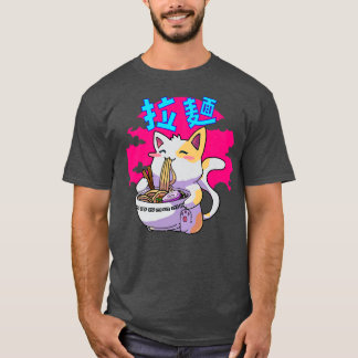 Ramen Noodle Cat Kat Kitten Feline Mannen T-shirt
