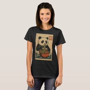 Ramen Noodle Eating: Panda T-shirt voor dames