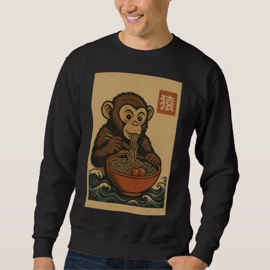 Ramen Noodle Manger : Singe sweatshirt (Devant)
