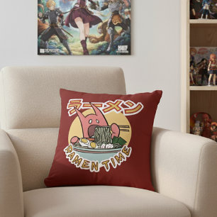 Ramen Noodle Monster Ramen Time! Coussin décoratif
