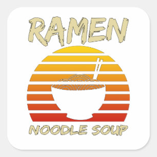 Ramen Noodle Soup Kawaii Japan Noodles  Vierkante Sticker