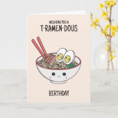 Ramen Noodles Birthday Kaart (Gele Bloem)