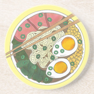 Ramen Noodles Bowl Japans restaurant Foodie Zandsteen Onderzetter