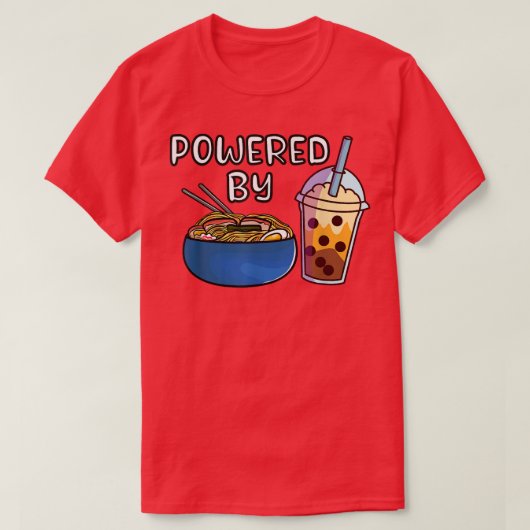 Ramen Noodles Bubble Tea Tapioca Milk Kawaii Boba T-shirt (Design voorkant)