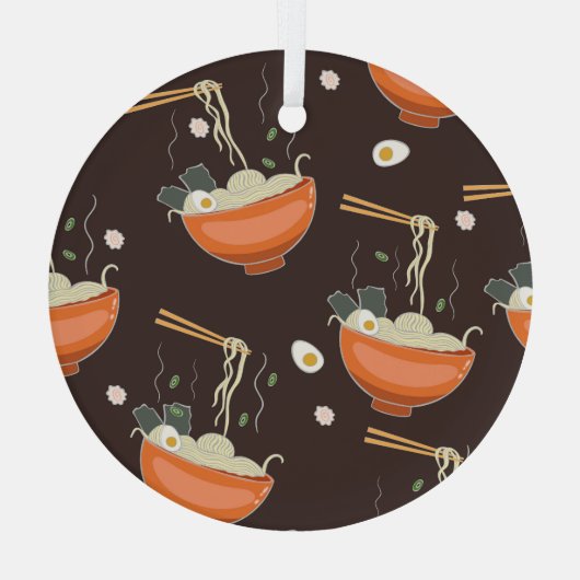 Ramen Noodles:  graphics Glas Ornament (Achterkant)