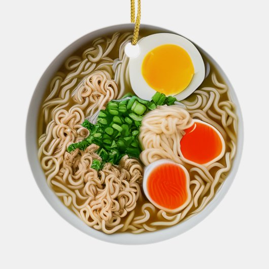 Ramen Noodles Pun Kerst Keramisch Ornament (Voorkant)