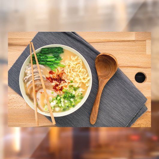 Ramen Noodles Top Uitzicht Restaurant Afbeelding A Raamsticker (Vel 2)