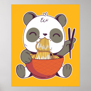Ramen Panda Cute Poster